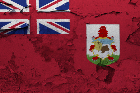 Painted national flag of Bermuda on a concrete wallの写真素材