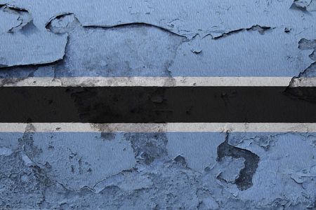 Painted national flag of Botswana on a concrete wallの写真素材