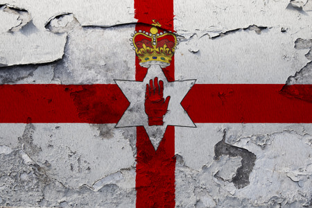 Painted national flag of Northern Ireland on a concrete wallの写真素材