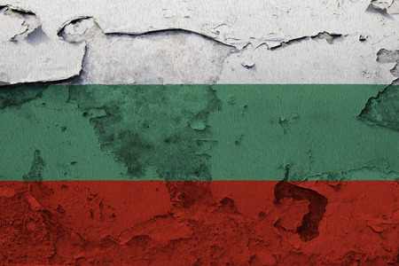 Painted national flag of Bulgaria on a concrete wallの写真素材