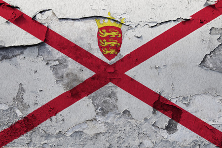 Painted national flag of Jersey on a concrete wallの写真素材