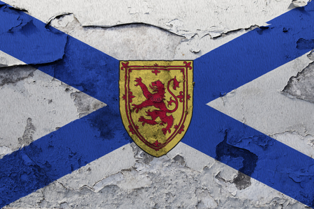 Painted national flag of Nova Scotia on a concrete wallの写真素材