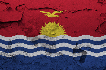 Painted national flag of Kiribati on a concrete wallの写真素材