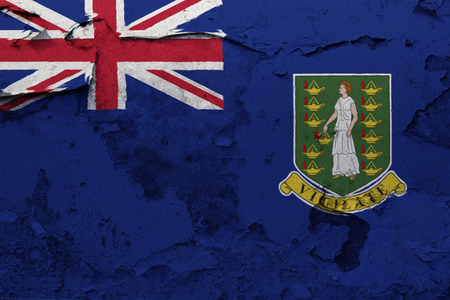 Painted national flag of British Virgin Islands on a concrete wallの写真素材
