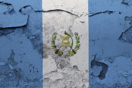 Painted national flag of Guatemala on a concrete wallの写真素材