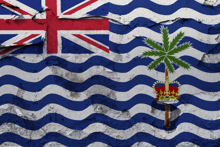 Painted national flag of British Indian Ocean Territory on a concrete wallの写真素材