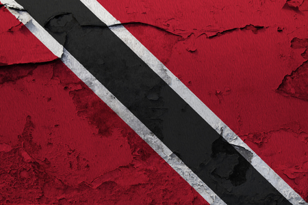 Painted national flag of Trinidad and Tobago on a concrete wallの写真素材