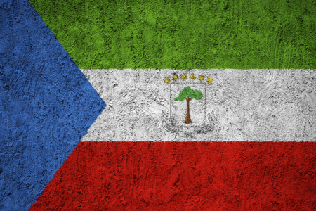Painted national flag of Equatorial Guinea a concrete wallの写真素材