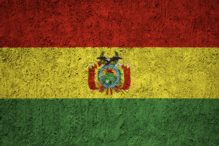 Bolivia flag on the grunge concrete wallの写真素材