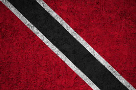 Trinidad and Tobago flag on the grunge concrete wallの写真素材