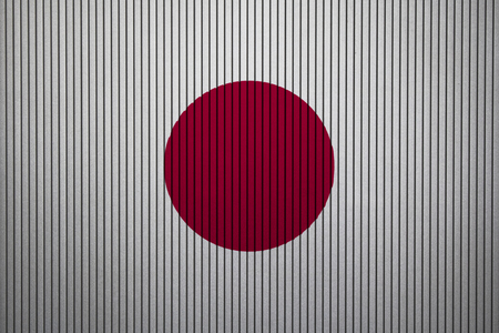 Painted national flag of  Japan on a concrete wallの写真素材