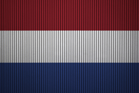 Painted national flag of Netherlands on a concrete wallの写真素材