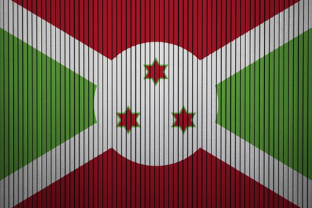 Painted national flag of Burundi on a concrete wallの写真素材