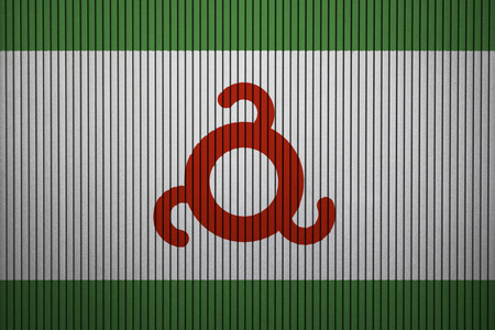 Painted national flag of Ingushetia on a concrete wallの写真素材
