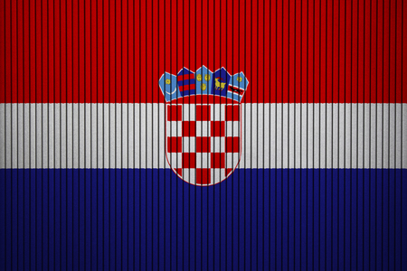 Painted national flag of Croatia on a concrete wallの写真素材