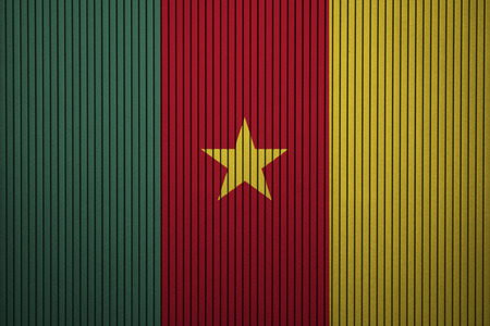 Painted national flag of Cameroon on a concrete wallの写真素材