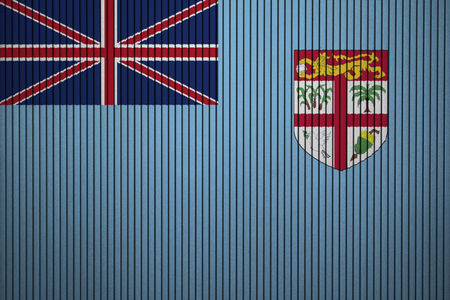 Painted national flag of Fiji on a concrete wallの写真素材