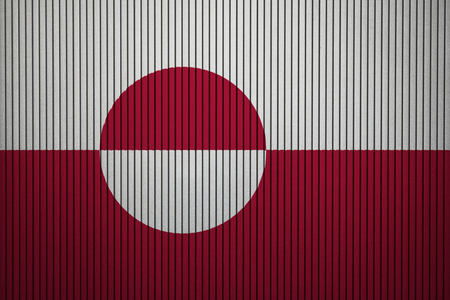 Painted national flag of Greenland on a concrete wallの写真素材