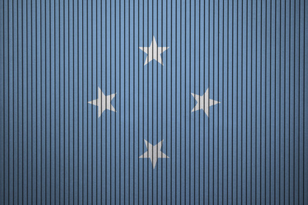 Painted national flag of Micronesia on a concrete wallの写真素材