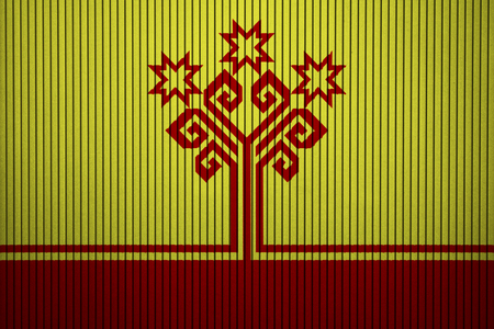 Painted national flag of Chuvashia on a concrete wallの写真素材