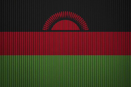 Painted national flag of Malawi on a concrete wallの写真素材