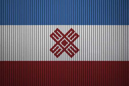 Mari El flag on the grunge concrete wallの写真素材