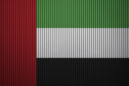 Painted national flag of United Arab Emirates on a concrete wallの写真素材