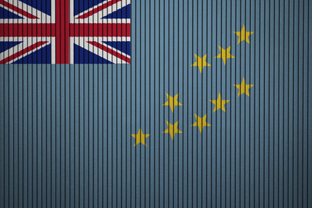 Painted national flag of Tuvalu on a concrete wallの写真素材