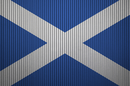 Painted national flag of Scotland on a concrete wallの写真素材