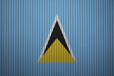 Painted national flag of Saint Lucia on a concrete wallの写真素材