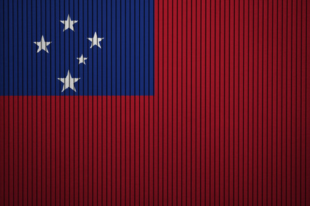 Painted national flag of Samoa on a concrete wallの写真素材