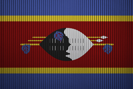 Painted national flag of Swaziland on a concrete wallの写真素材