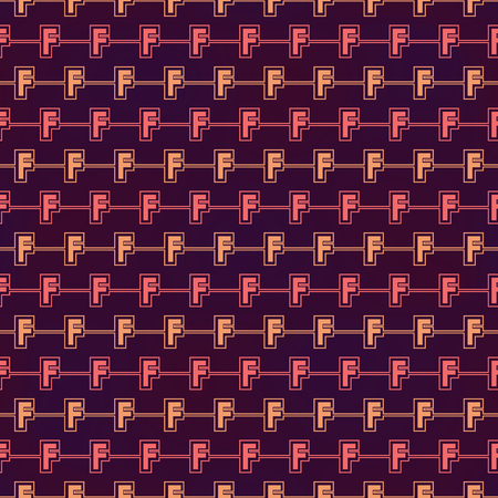 Vector seamless pattern of alphabet letter Fのイラスト素材