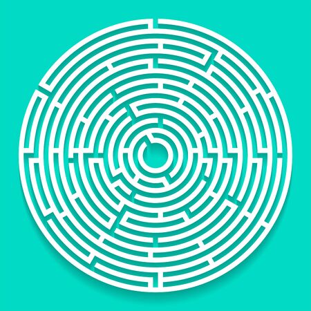 Round labyrinth maze game Labyrinth shape design elementのイラスト素材