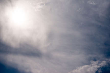 Scattered cloud clusters in a blue sky, blue sky background with white clouds,