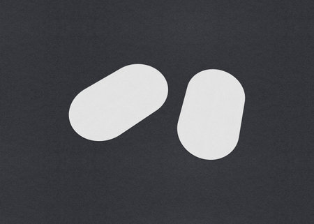 Blank white Business card mockup stacks at grey textured paper background.の写真素材