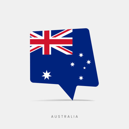 Australia flag bubble chat iconのイラスト素材