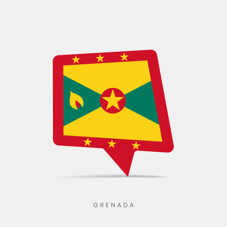 Grenada flag bubble chat iconのイラスト素材