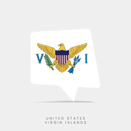 United State Virgin Islands flag bubble chat iconのイラスト素材