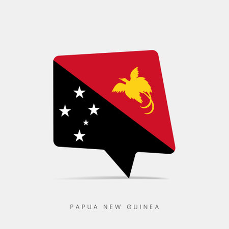 Papua New Guinea flag bubble chat iconのイラスト素材