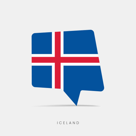Iceland flag bubble chat iconのイラスト素材