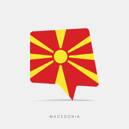 Macedonia flag bubble chat iconのイラスト素材