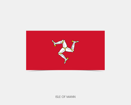 Isle of Man Rectangle flag icon with shadow.のイラスト素材