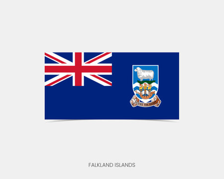 Falkland Islands Rectangle flag icon with shadow.のイラスト素材