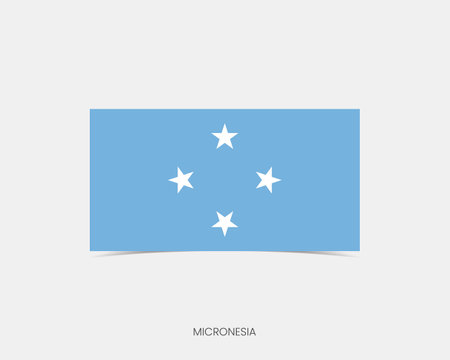 Micronesia Rectangle flag icon with shadow.のイラスト素材