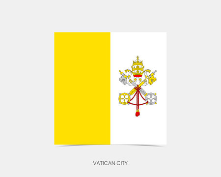 Vatican City Rectangle flag icon with shadow.のイラスト素材