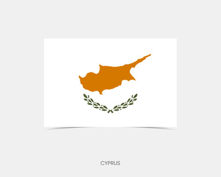 Cyprus Rectangle flag icon with shadow.のイラスト素材