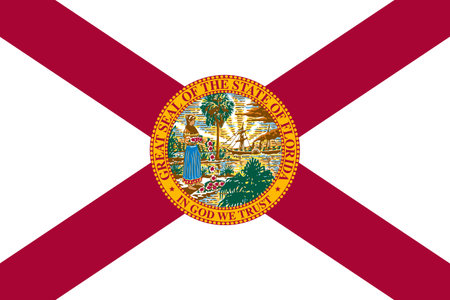 Flag of Florida, A USA State Flag - Vector illustration.のイラスト素材