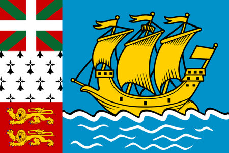 Flag of Saint Pierre and Miquelon - Vector illustration.のイラスト素材