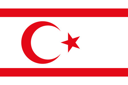 Flag of Turkish Republic of Northern Cyprus - Vector illustration.のイラスト素材